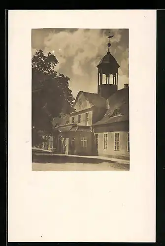 Foto-AK Torgau a.d. Elbe, Schloss Trossin, Hofseite, Eingang zum Mittelbau
