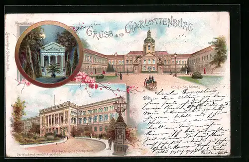 Lithographie Charlottenburg, Polytechnische Hochschule, Königliches Schloss