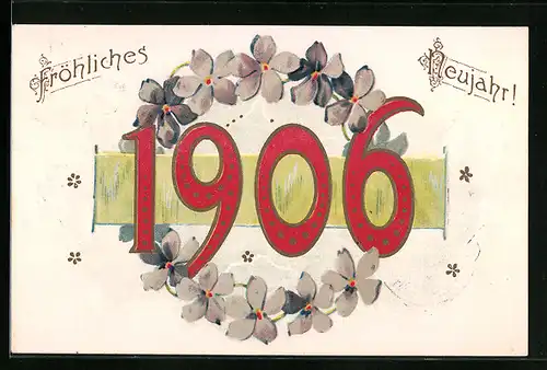 AK Jahreszahl 1906, Fröhliches Neujahr