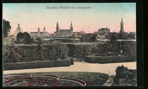 AK Dresden-Altstadt, Blick vom Palaisgarten