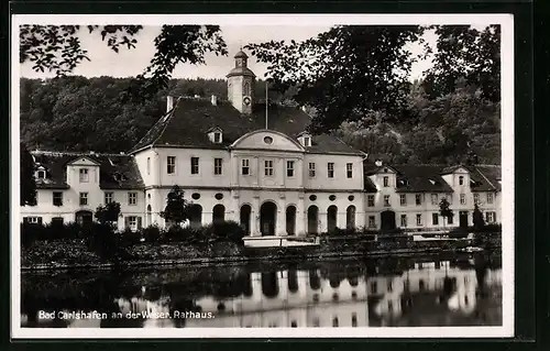 AK Bad Carlshafen / Weser, Rathaus, Wasserseite