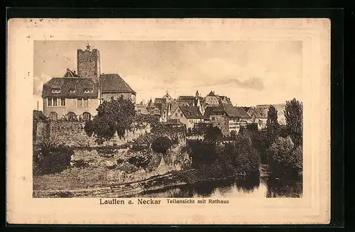 AK Lauffen a. N., Teilansicht mit Rathaus
