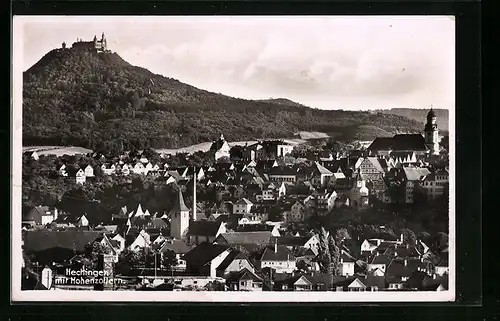 AK Hechingen, Panorama mit Hohenzollern