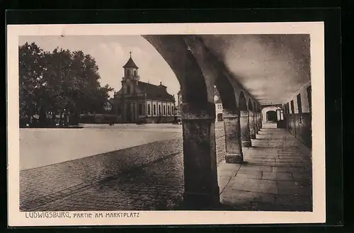 AK Ludwigsburg, Partie am Marktplatz