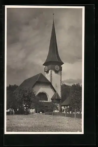 AK Spiez, Kirche mit Friedhof