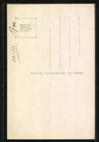 AK Gruyéres, Entrée, Mädchen vor einem Torbogen