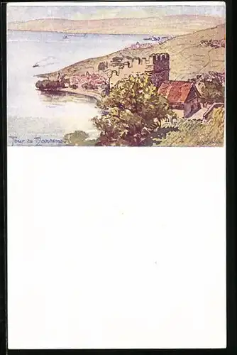 Künstler-AK Puidoux, Tour de Marsens