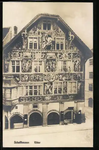 AK Schaffhausen, Haus Ritter mit Fassadenmalerei