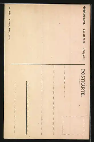 AK Goeschenen, Teilansicht mit Kirche