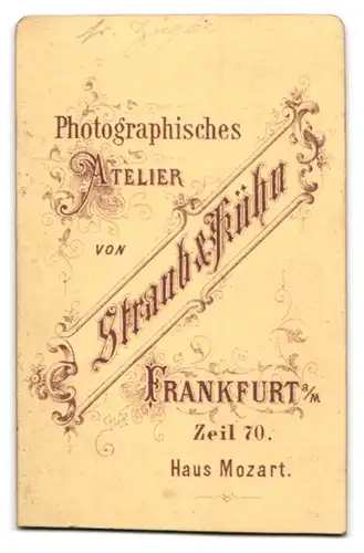 Fotografie Straub & Kühn, Frankfurt a. M., Zeil 70, Junge Dame mit Hochsteckfrisur