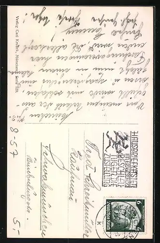 AK Münchner Kindl mit Bierkrug und Radi