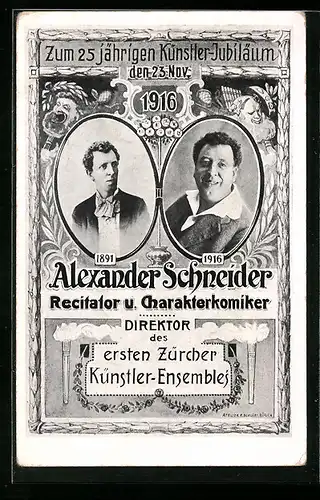 AK Alexander Schneider, Recitator und Charakterkomiker