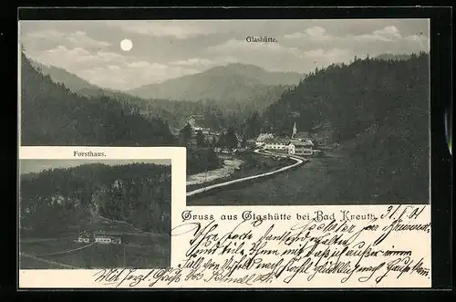 AK Glashütte bei Bad Kreuth, Blick auf das Forsthaus