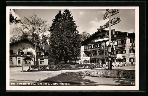 AK Schliersee, Bauerntheater und Gasthof Seehaus