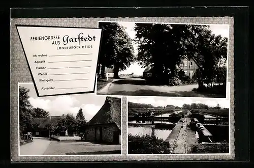 AK Garstedt /Lüneburger Heide, Ortsansichten mit Reetdachhäusern