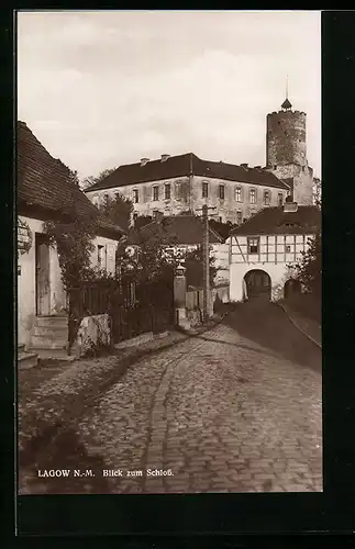 AK Lagow /N.-M., Blick zum Schloss
