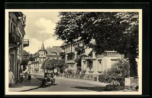 AK Badenweiler, Strassenpartie mit einem Auto