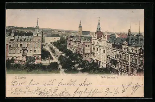 AK Döbeln, Blick auf die Königstrasse