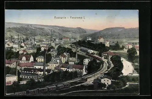AK Rosswein, Panorama mit Zügen
