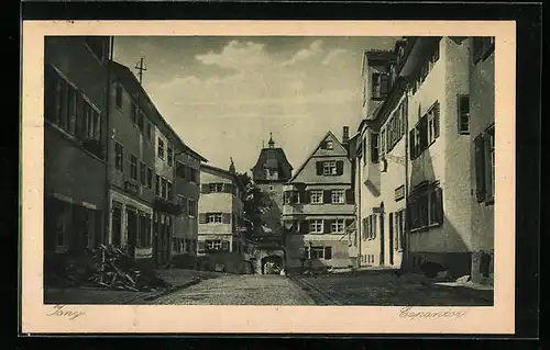 AK Isny im Allgäu, Espantorstrasse mit Espantor
