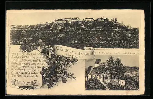 AK Ober-Tüllingen /Baden, Blick auf Ort