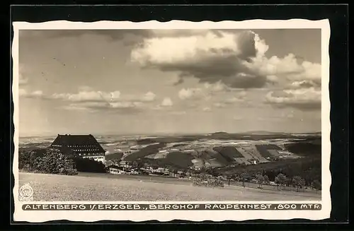 Foto-AK Walter Hahn, Dresden, Nr. 6951: Altenberg i. Erzgeb., Hotel Berghof Raupennest