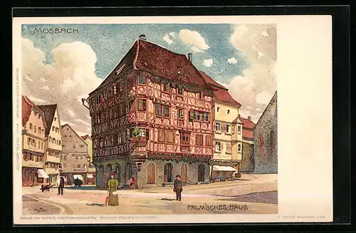 Künstler-AK Karl Mutter: Mosbach, Palm`sches Haus