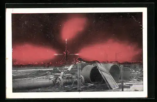 AK Neuengamme bei Hamburg, Die Erdgasquelle 1910 in Brand geraten, Explosion