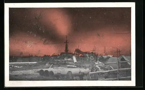 AK Neuengamme bei Hamburg, Die Gasquelle 1910 in Brand geraten, Explosion
