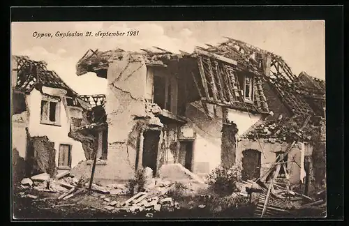 AK Oppau, Explosion 1921, Zerstörte Ortspartie