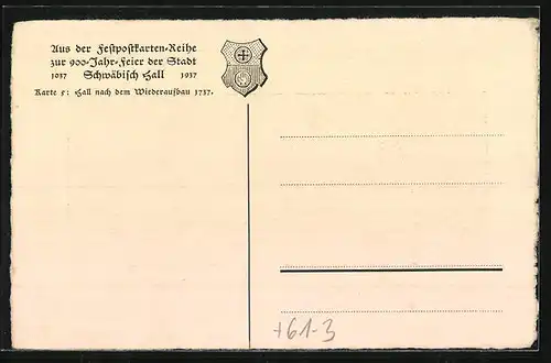 AK Schwäbisch-Hall, Ortsansicht nach Merian