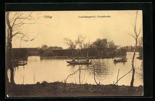 AK Ohligs, Engelsbergerhof, Gondelteiche mit Booten