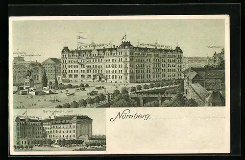 AK Nürnberg, Gartenrestaurant, Württemberger Hof