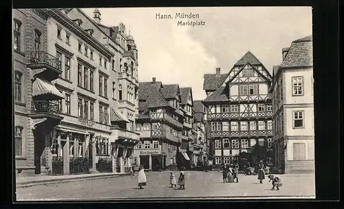 AK Hann. Münden, Blick auf den Marktplatz