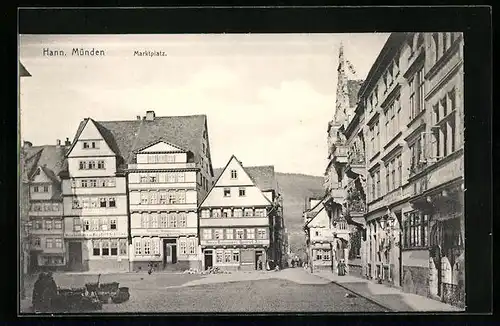 AK Hann. Münden, Blick auf den Marktplatz