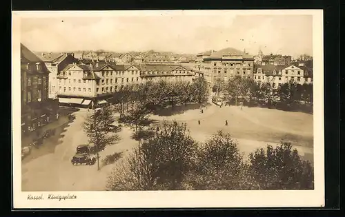 AK Kassel, Der Königsplatz aus der Vogelschau