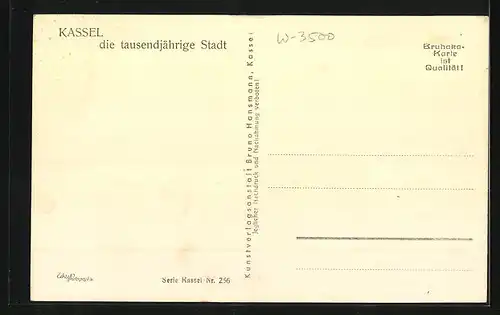 AK Kassel, Der Königsplatz aus der Vogelschau