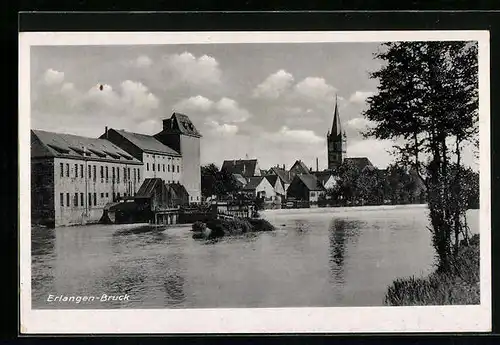 AK Erlangen-Bruck, Flusspartie mit Kirche