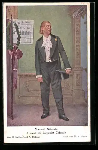 AK Schauspieler Girardi als Organist Celestin in dem Film Mamsell Nitouche