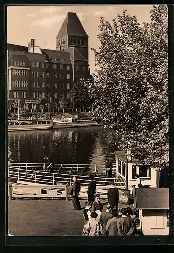 AK Berlin, An der Jannowitzbrücke mit Gasthaus