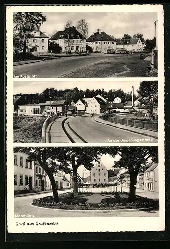 AK Grafenwöhr, Am Postplatz, An der Umgehungsstrasse, Marktplatz