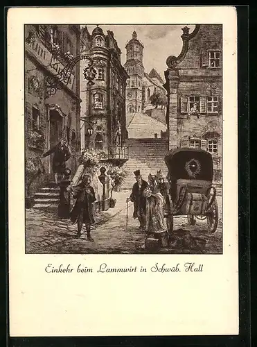 AK Schwäbisch Hall /Württ., Einkehr im Hotel-Gasthaus Lamm-Post