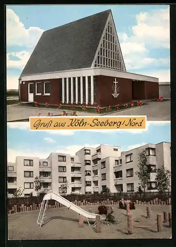 AK Köln-Seeberg, Kirche, Kinderspielplatz