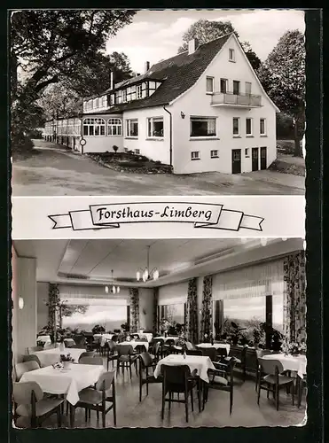 AK Börninghausen über Lübbecke, Gasthaus Forsthaus Limberg, Innenansicht