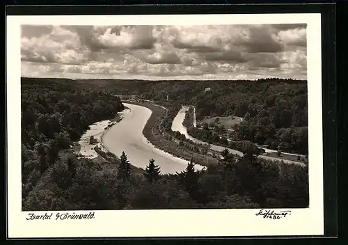 AK Grünwald im Isartal, Ortsansicht mit Fluss