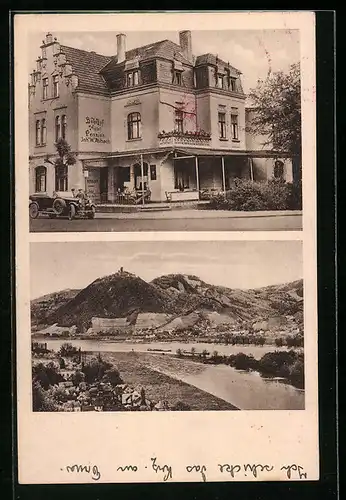 AK Honnef /Rh., Ortsansicht, Bahnhof-Hotel, Inh.: W. Asbach