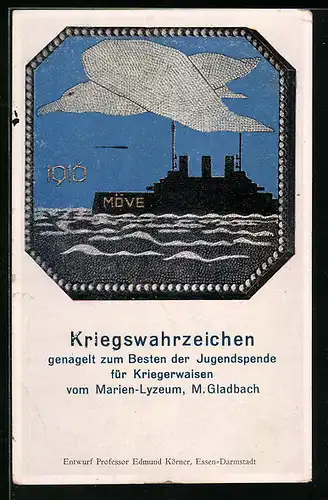 AK M. Gladbach, Kriegswahrzeichen-Nagelung vom Marien-Lyzeum