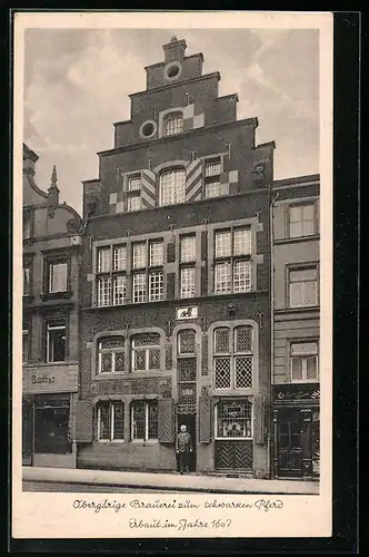 AK Neuss, Obergärige Brauerei zum schwarzen Pferd, Inh.: Theodor Esser, Büchel 50