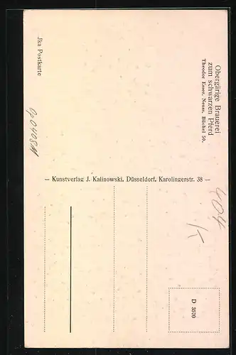 AK Neuss, Obergärige Brauerei zum schwarzen Pferd, Inh.: Theodor Esser, Büchel 50