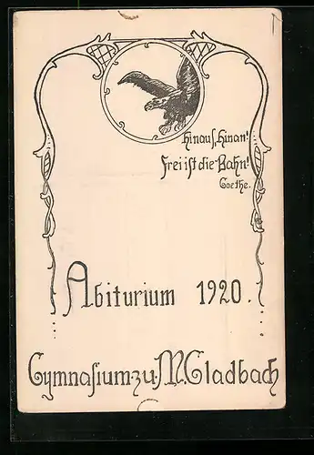 AK M. Gladbach, Absolvia zum Abiturium 1920 des Gymnasiums